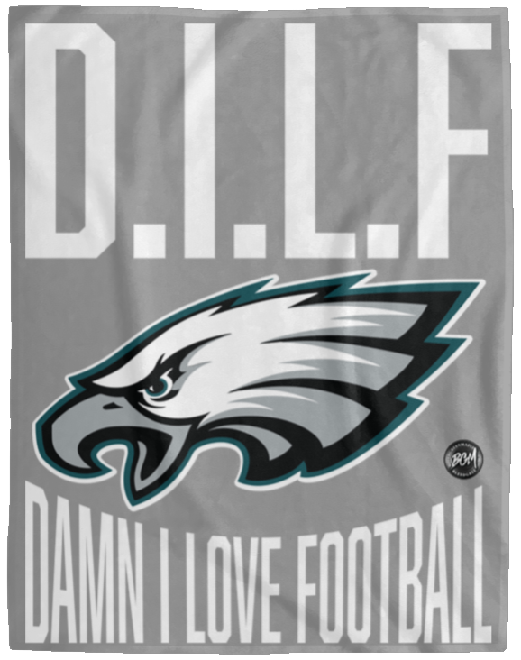 D.I.L.F | Damn I Love Football Cozy Plush Blanket - 60x80 | www.BleedGreenMafia.com