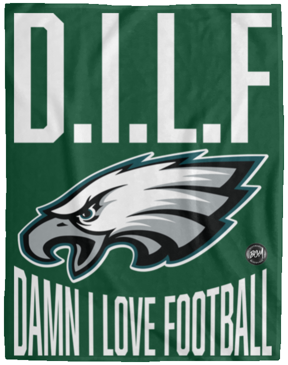 D.I.L.F, Damn I Love Football Cozy Plush Blanket - 60x80