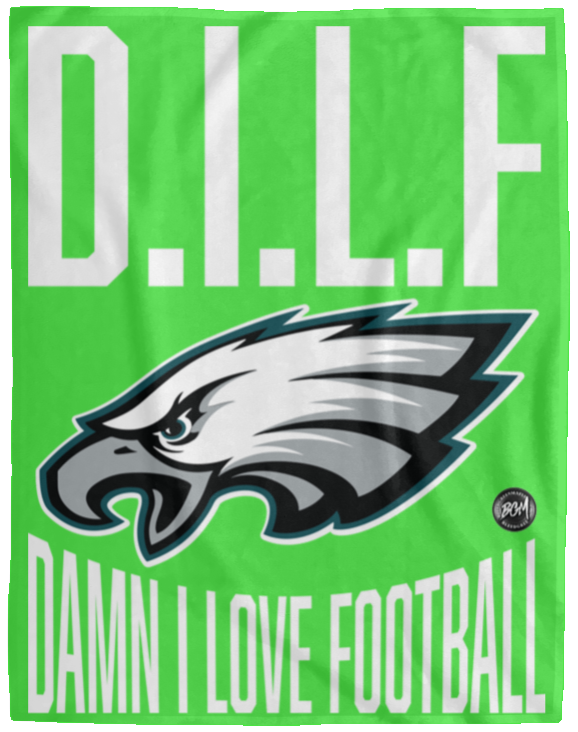 D.I.L.F | Damn I Love Football Cozy Plush Blanket - 60x80 | www.BleedGreenMafia.com