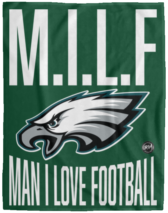 M.I.L.F | Man I Love Football Cozy Plush Blanket - 60x80| www.BleedGreenMafia.com